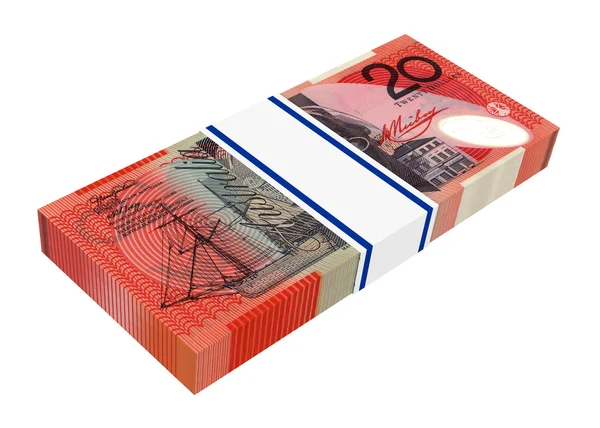 Australische dollar geïsoleerd op witte achtergrond. — Stockfoto