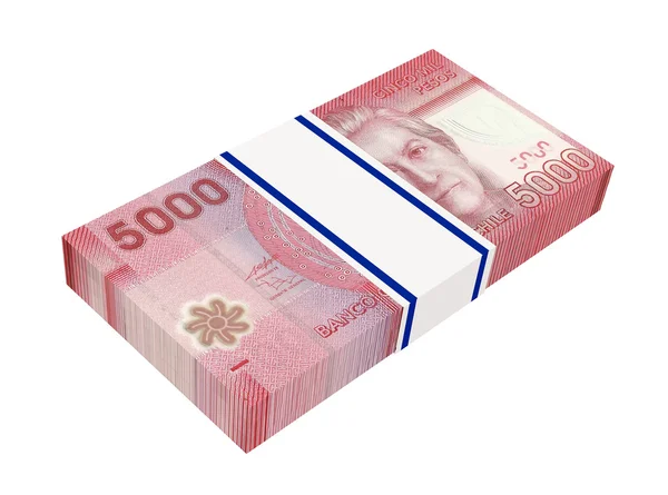 Pesos chiliens isolés sur fond blanc . — Photo