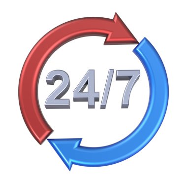 24 saat, haftada yedi gün beyaz üzerinde oturum.