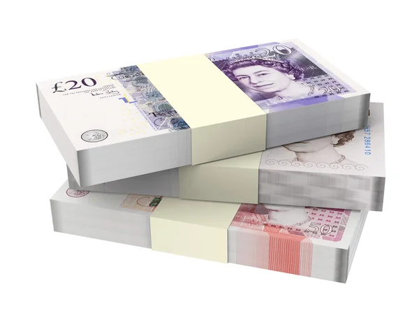 English money isolated on white background. — Stock Photo, Image