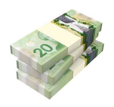 Beyaz arka plan üzerinde izole Kanadalı dolar para.