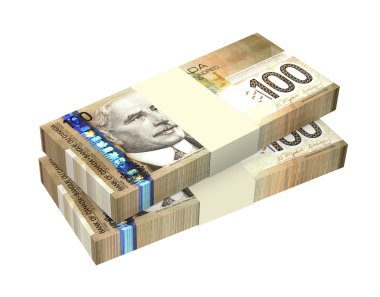 Beyaz arka plan üzerinde izole Kanadalı dolar para.