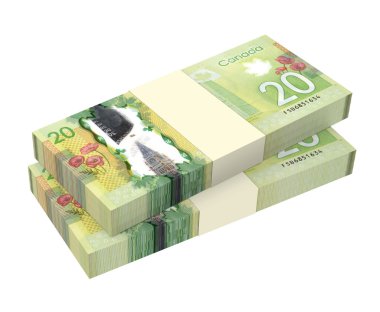 Beyaz arka plan üzerinde izole Kanadalı dolar para.