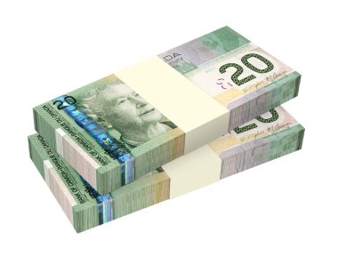Beyaz arka plan üzerinde izole Kanadalı dolar para.
