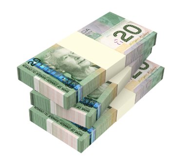Beyaz arka plan üzerinde izole Kanadalı dolar para.