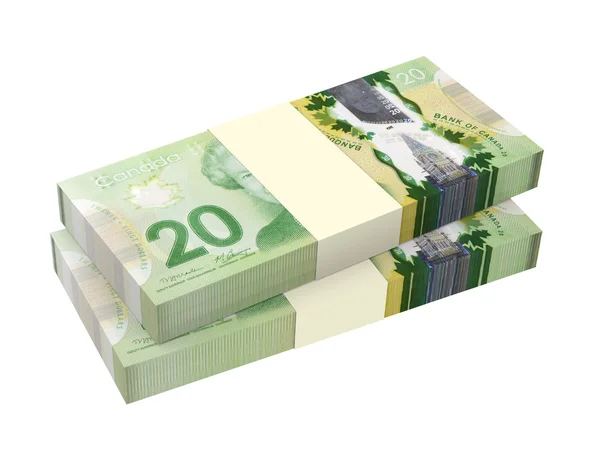 Dinero en dólares canadienses aislado sobre fondo blanco . —  Fotos de Stock