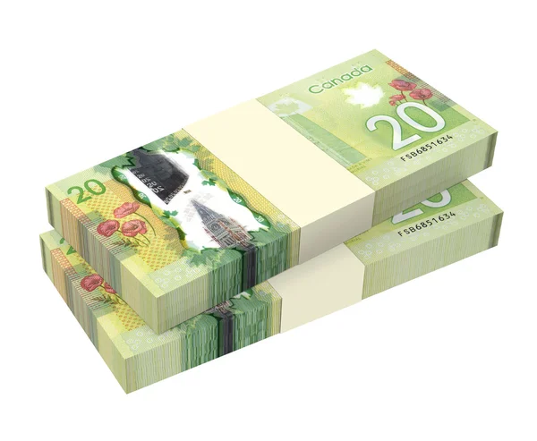 Beyaz arka plan üzerinde izole Kanadalı dolar para.