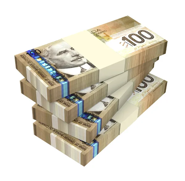 Kanadai dollár pénzt elszigetelt fehér background. — Stock Fotó