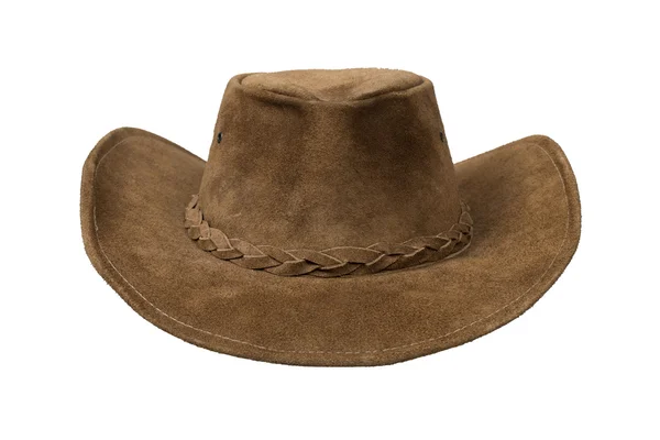 Brown cowboy leather hat — Stock Photo, Image