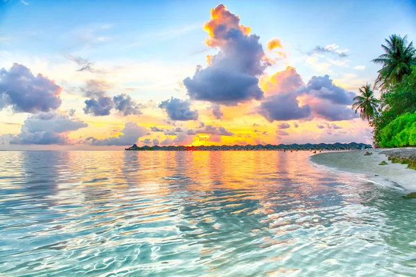 Beautiful sunset with softly clouds — Stock Photo, Image