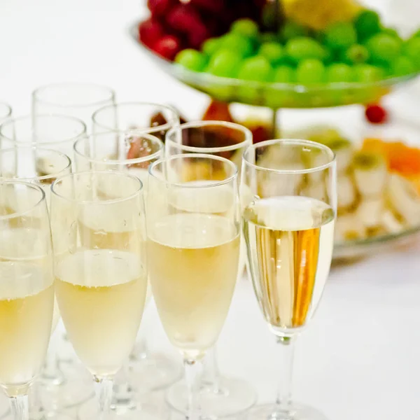 Bufetové Šampaňské Ovoce Pozadí — Stock fotografie