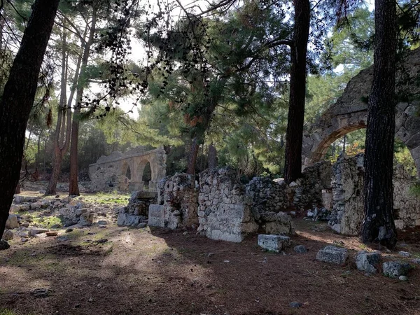 Phaselis Ville Grecque Romaine Sur Côte Ancienne Lycie Vue Panoramique — Photo