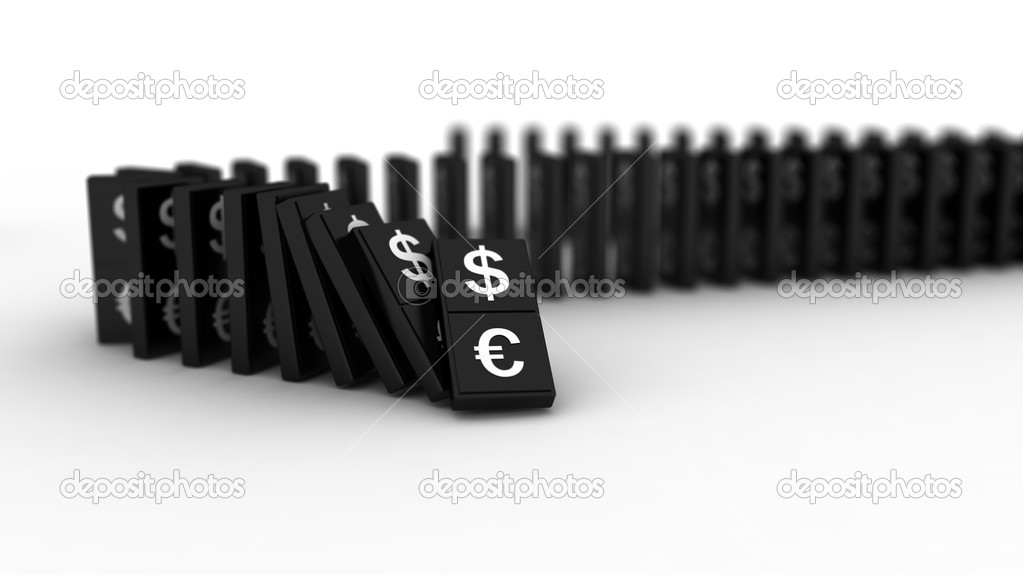 Domino dollar, euro.