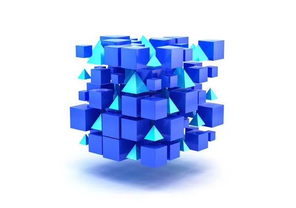 Blocchi 3D blu — Foto Stock