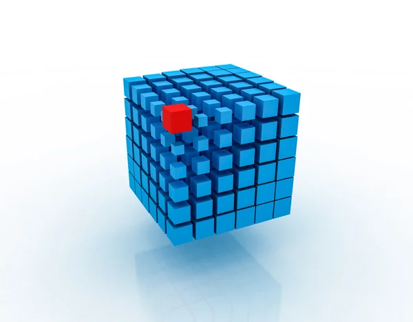 3 d は青色のブロック — ストック写真