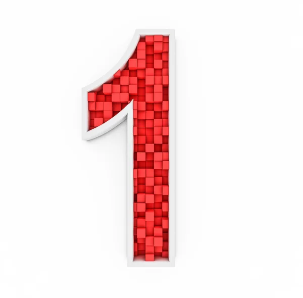 Number one from red cubes — Stock Photo, Image