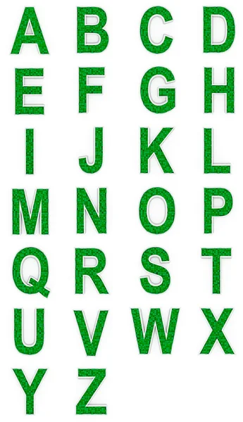 Grünes Alphabet aus Würfeln. — Stockfoto