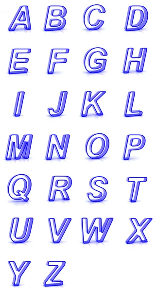 Rendering 3D dell'alfabeto trasparente . — Foto Stock