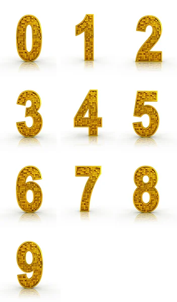 3d representación de números de oro. — Foto de Stock