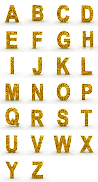 Renderização 3D do alfabeto dourado . — Fotografia de Stock