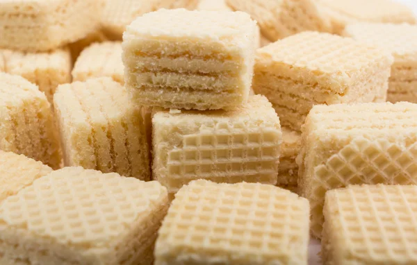 Heap wafers on a white — Stock Photo, Image