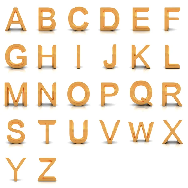 3D rendering of gold alphabet. — Stock Photo, Image