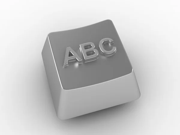 A, B, C white metal computer key — Stock Photo, Image