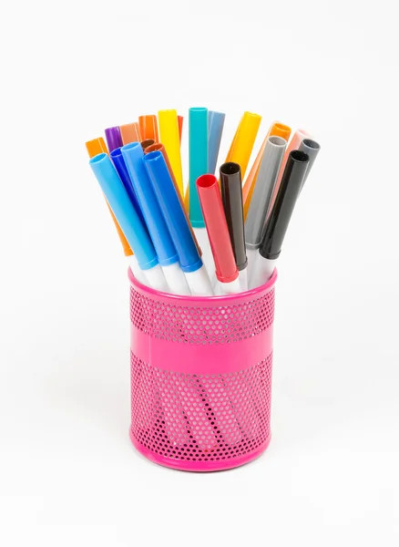 Färgglada pennor med filtspets. — Stockfoto