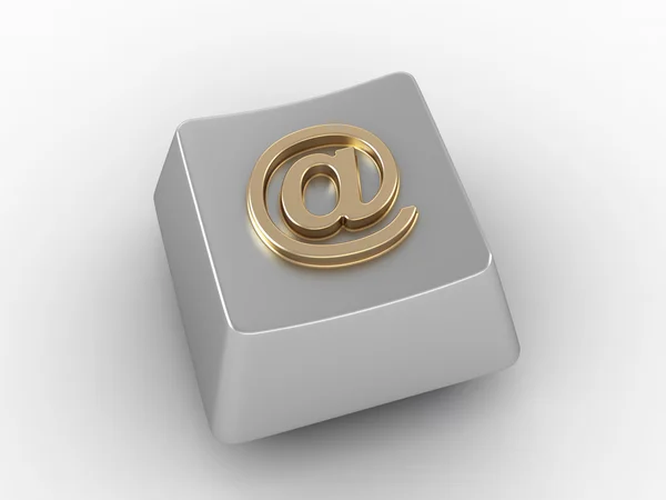 Keyboard key with gold email sign. — Stock Photo, Image