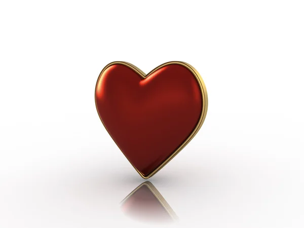 Red heart on white background — Stock Photo, Image