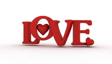 Beyaz arkaplanda kırmızı kalp