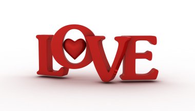 Beyaz arkaplanda kırmızı kalp