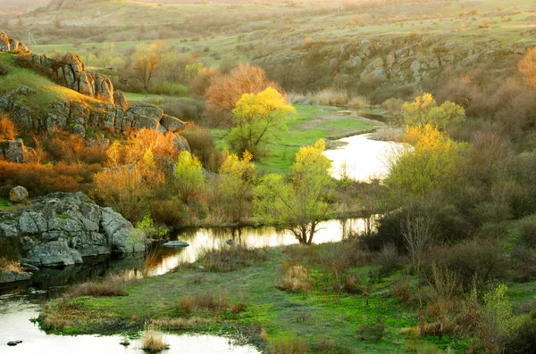 Puesta de sol en el río Mertvovod — Foto de Stock