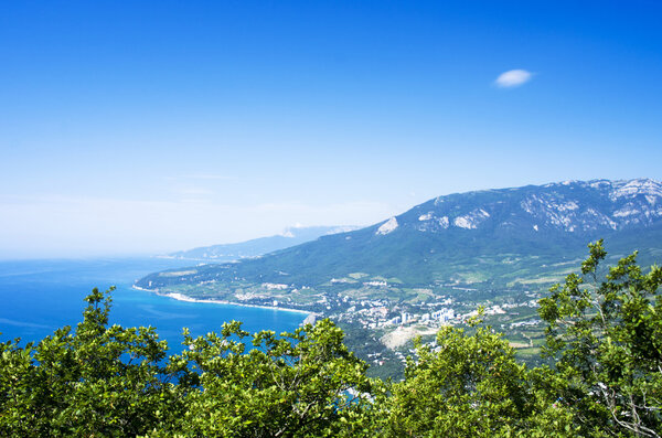 Gurzuf and Ayu Dag mountain. Crimea. Ukraine