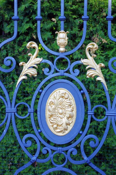 Puertas forjadas con hojas y dorado — Foto de Stock