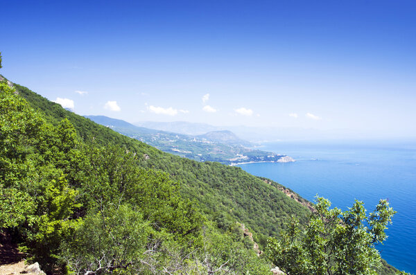 Gurzuf and Ayu Dag mountain. Crimea. Ukraine