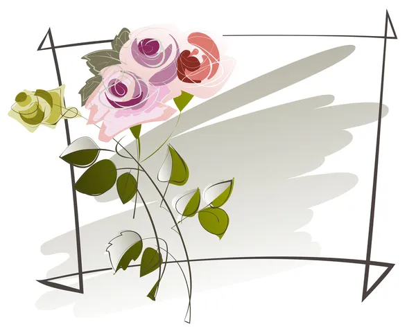 Disegnare un mazzo di rose gialle — Vettoriale Stock