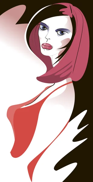 Retrato de hermosa mujer sexy pelirroja — Vector de stock