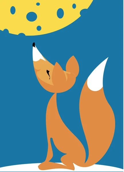 Fable of the fox and the cheese — Stock Vector