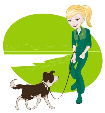 bir kız ve köpeği