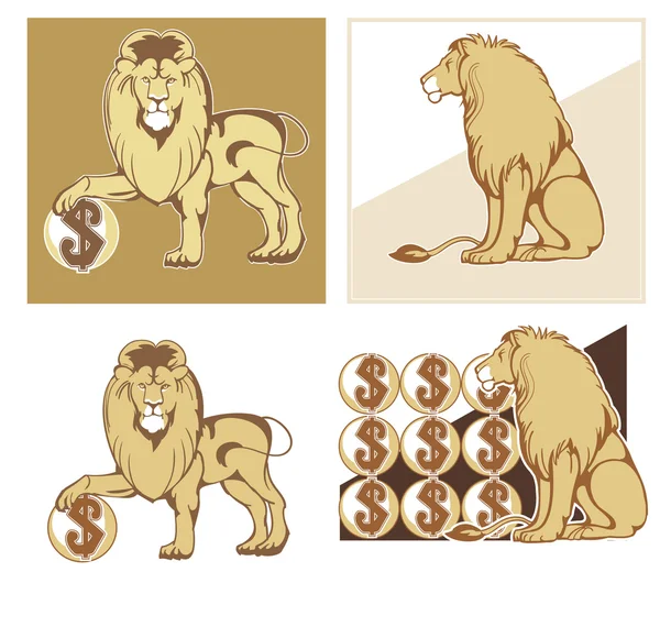 Heraldyczne lwy — Wektor stockowy
