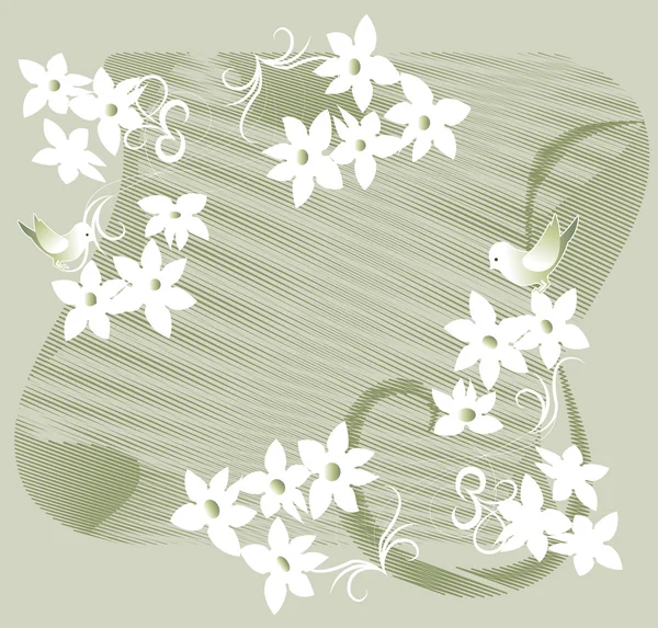 Garland of white flowers — Stock Vector