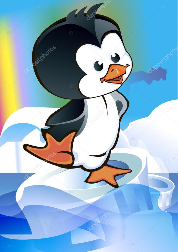 Kid - penguin on ice floe