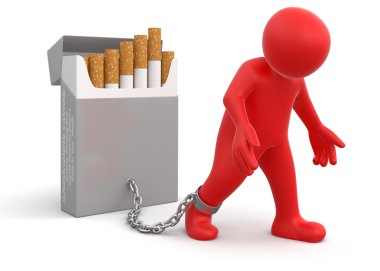 Man and Cigarette Pack clipart