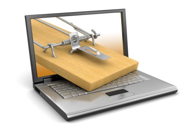 laptop ve fare kapanı