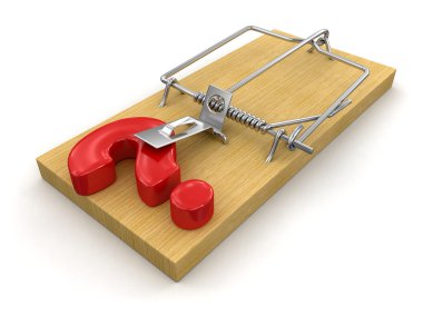 soru işareti ve fare kapanı