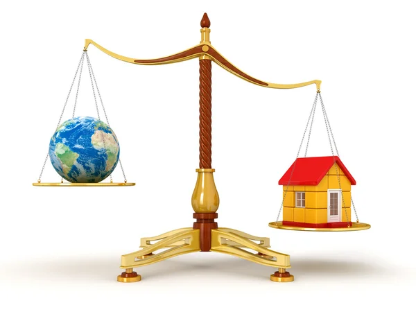 Globe and house — Stock Photo, Image