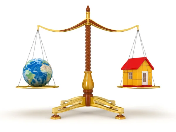 Globe and house — Stock Photo, Image