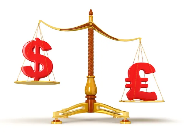 Pound sterling outweighs dollar — Stock Photo, Image