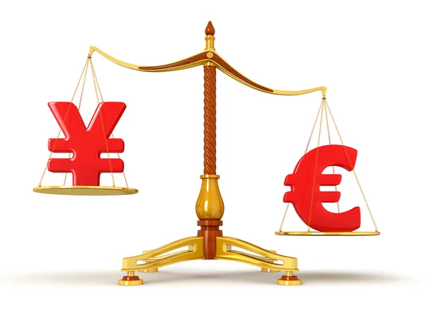 Euro outweighs yen — Stock Photo, Image